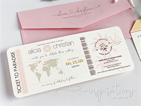 Boarding Pass Wedding Invitations, Destination Wedding, Plane Ticket ...