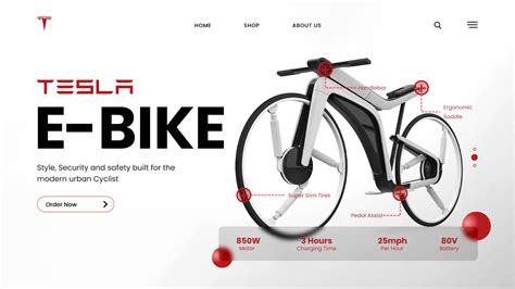 Tesla E-Bike Landing Page Design Concept on Behance