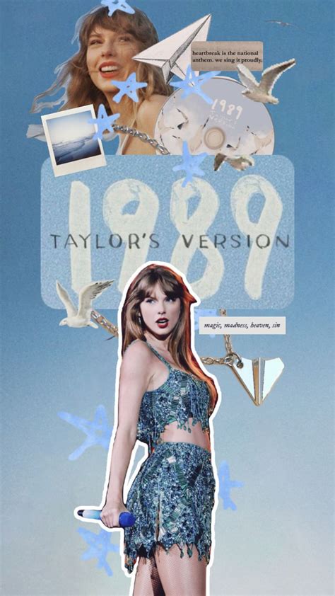 a collage of taylor's version of the 1989 album, featuring an image of ...