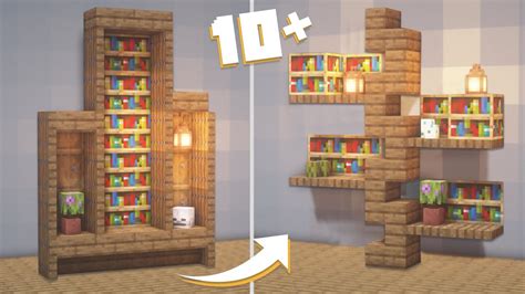 10+ Simple Bookshelf Designs in Minecraft - YouTube