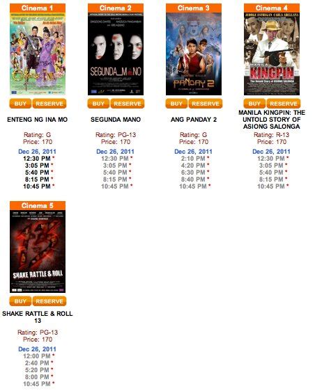 Ayala Malls Cinema Schedules | Discounts N Promos