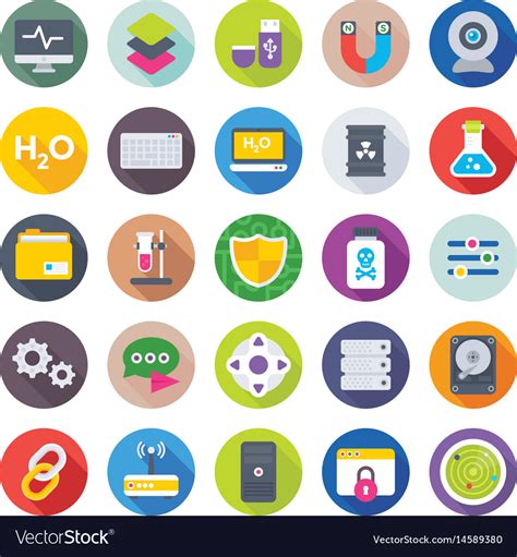 Science and technology colored icons 5 Royalty Free Vector