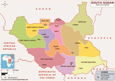 South Sudan States and Capitals List and Map | List of States and ...