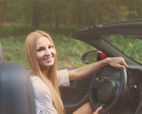 Blond Young Woman Driving a Sports Car Stock Image - Image of girl ...