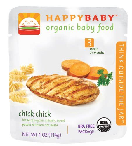 HAPPYBABY Organic Baby Food, Stage 3, Chick Chick, 4-Ounce Pouch (Pack ...