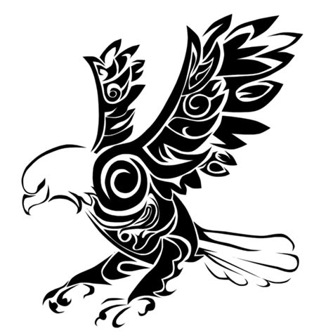 PNG نقاشی عقاب سیاه و سفید - Black and White Eagle Drawing PNG