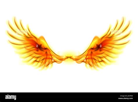 Illustration of fire wings on white background Stock Photo - Alamy