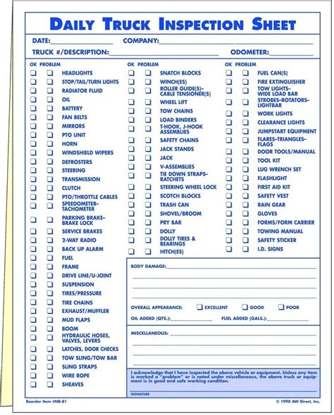 Printable Pre Trip Inspection Form Pdf Printable Forms Free Online ...