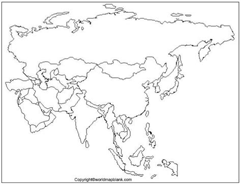 Asia Blank Map | World Map Blank and Printable | Asia map, Blank world ...