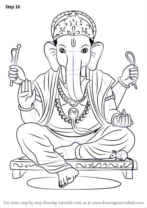 Learn How to Draw Ganpati Bappa (Hinduism) Step by Step : Drawing Tutorials