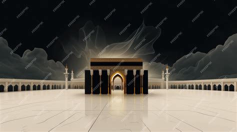 Premium AI Image | an eid kaaba with a clouded background