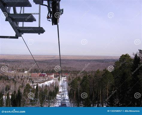 Ski Lift To the Snow Slope for Snowboarding in the Resort Stock Image ...