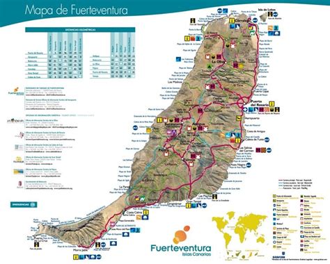 Fuerteventura tourist map | Tourist map, Fuerteventura, Map