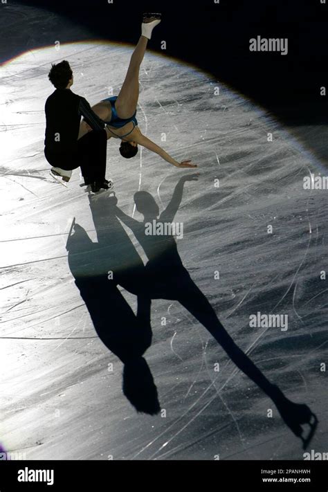 Canada's Jessica Dube and Bryce Davison perform during the exhibition ...