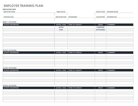 Training Schedule Template Excel