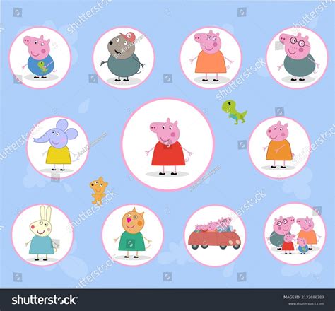 Peppa Pig Family SVG PNG Bundle Characters Cut Files Cricut Silhouette ...