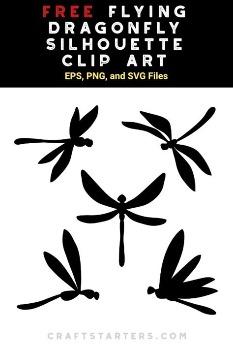 Free Flying Dragonfly Silhouette Clip Art | Silhouette clip art ...