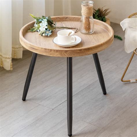 LITA Log Desktop Round Side End Table, Nightstand/Small Tables, Indoor ...