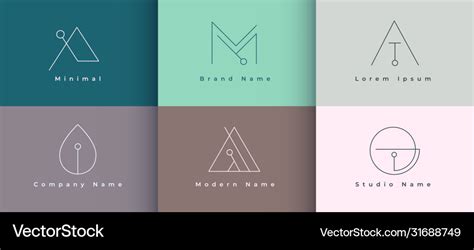 Minimal logo design collection six template Vector Image