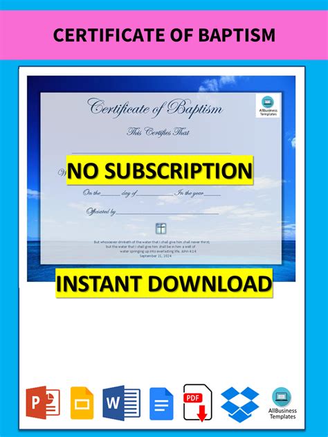 Printable Baptism Certificates Downloadable | Images and Photos finder