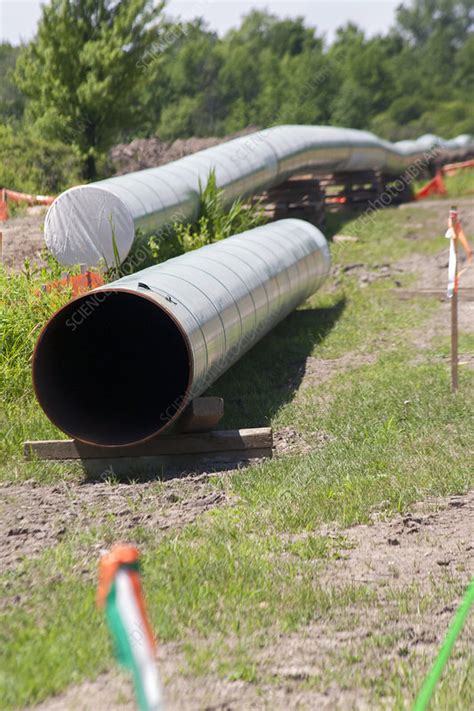 Oil pipeline construction - Stock Image - C023/8138 - Science Photo Library