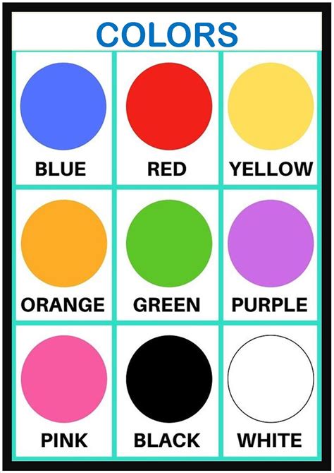 Colors Chart For Kids