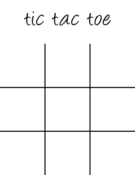 Tic Tac Toe Boards Printable