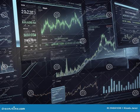 Trading Charts on a Display Stock Illustration - Illustration of ...