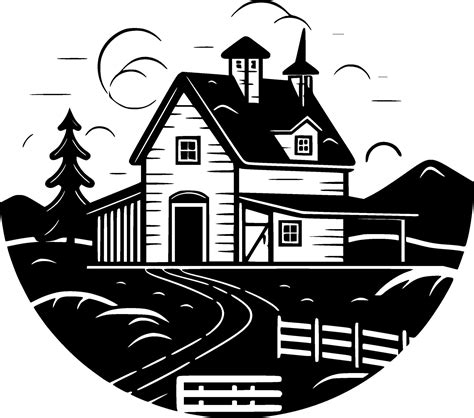 Farmhouse, Minimalist and Simple Silhouette - Vector illustration ...