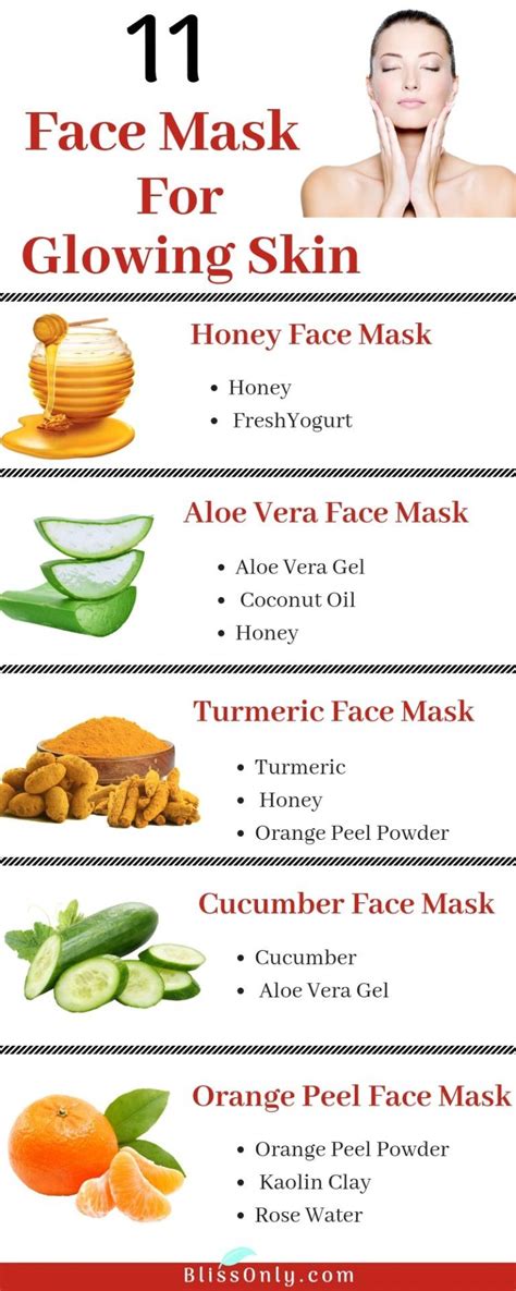 11 Simple Homemade Face Masks For Glowing Skin - BlissOnly | Glowing ...