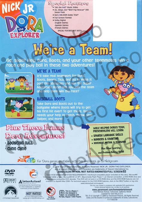 Dora the Explorer - We're a Team on DVD Movie