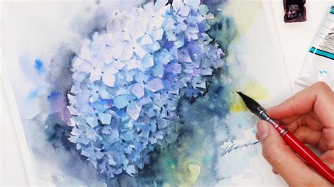 My new Watercolor painting of Hydrangea. Welcome to see my video how to ...