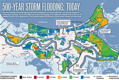 Hurricane Katrina flooding compared to a 500-year storm today: Graphic ...