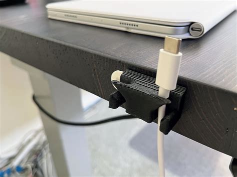 Desk Side Cable Holder by muddtt | Download free STL model | Printables.com