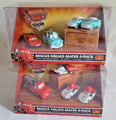 Disney Pixar Cars Toon Rescue Squad Mater Dalmatian Mia and Tia. Rare ...