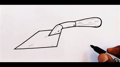 Draw Trowel so simple / how to draw hand trowel step by step - YouTube