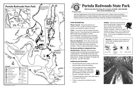 Portola Redwoods State Park Campground Map - 9000 Portola State Park Rd ...