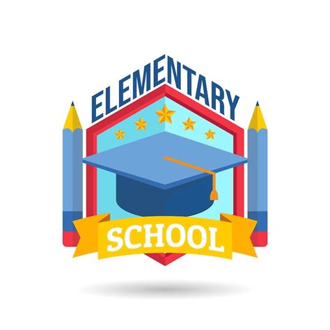 Free Vector | Hand drawn cap elementary school logo