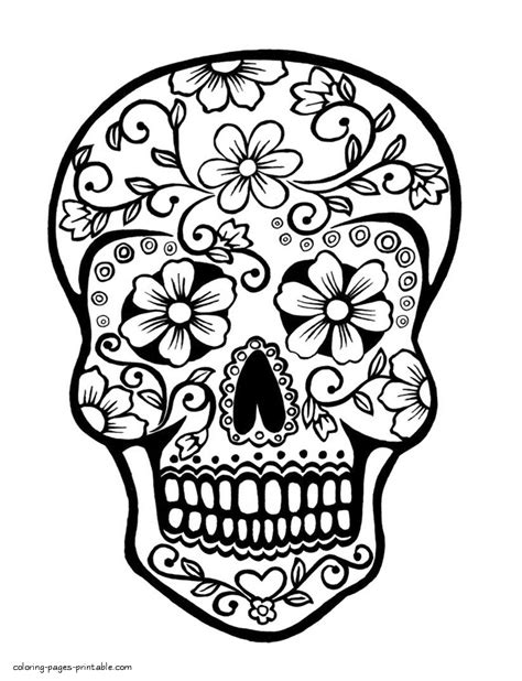 Sugar Skull Coloring Pages || COLORING-PAGES-PRINTABLE.COM