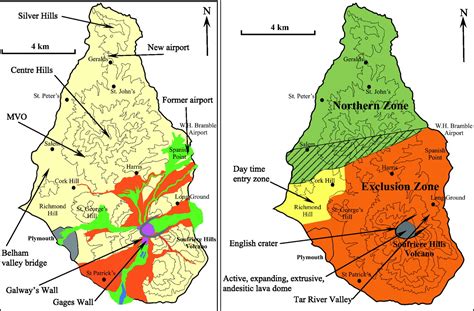 Montserrat Exclusion Zone, following the 1997 volcanic eruption that ...