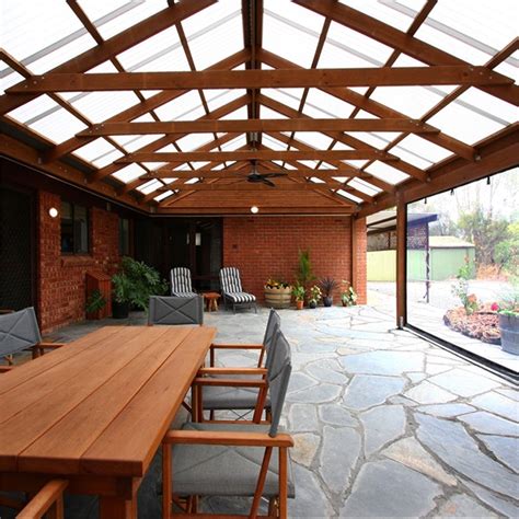 Softwoods 10.8 x 4.3m Suntuf Standard Gable Roof Pergola Kit | Pergola ...