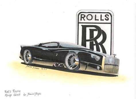 Rolls Royce Drawing, Pencil, Sketch, Colorful, Realistic Art Images ...