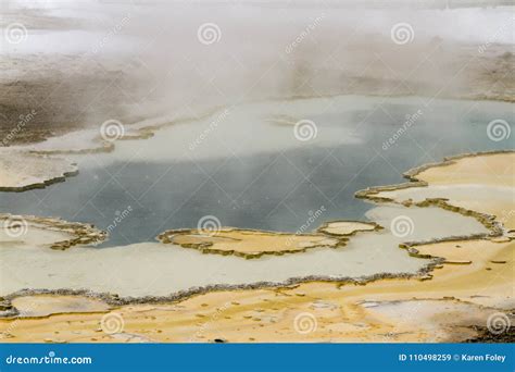 Steaming Rock Formation in Upper Geyser Basin, Yellowstone National ...