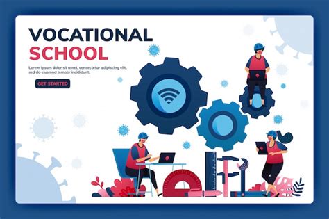 Premium Vector | Landing page illustration of vocational education ...