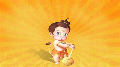 Bal Hanuman In Yellow Background HD Hanuman Wallpapers | HD Wallpapers ...