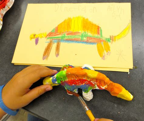 Zilker Elementary Art Class: 1st Grade Clay Dinosaur Sculptures