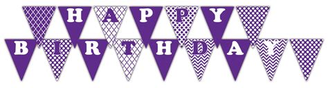 Free Printable Purple Happy Birthday Banner - FREE PRINTABLE TEMPLATES