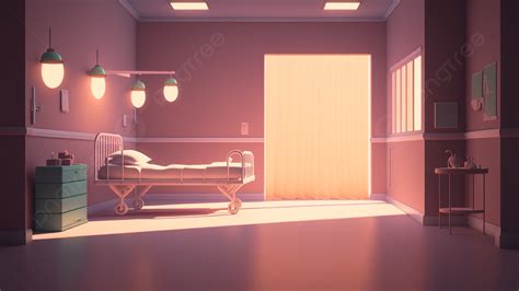 Hospital Ward Bed Cartoon Background, Hospital, Inpatient Ward, Bed ...