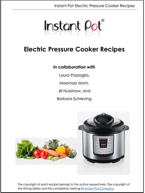 Free Electric Pressure Cooker Recipe Booklet