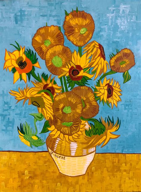 Sunflowers by Vincent van Gogh, Acrylic on Canvas 18x24 inch - Footwa